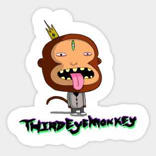 Third Eye Monkey (full colour + logo) Sticker